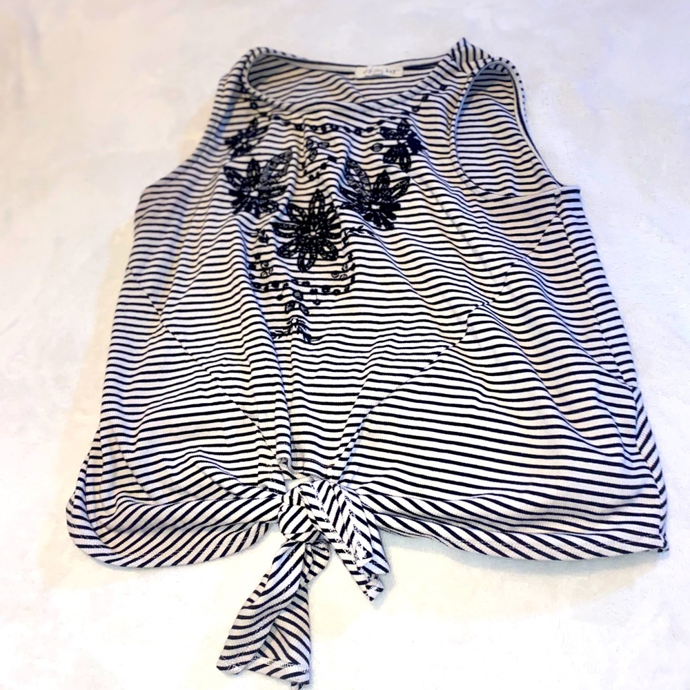 White and black striped shirt